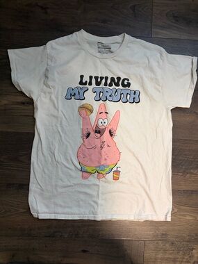 Nickelodeon Cream Graphic Tee with Black Print